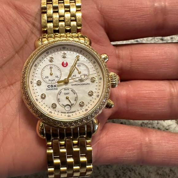 MICHELE Women’s MWW03M000141 CSX-36 Analog Display Swiss Quartz Gold Watch. - Picture 1 of 15